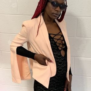 Emory Park Pink Peach Drop Sleeve Blazer